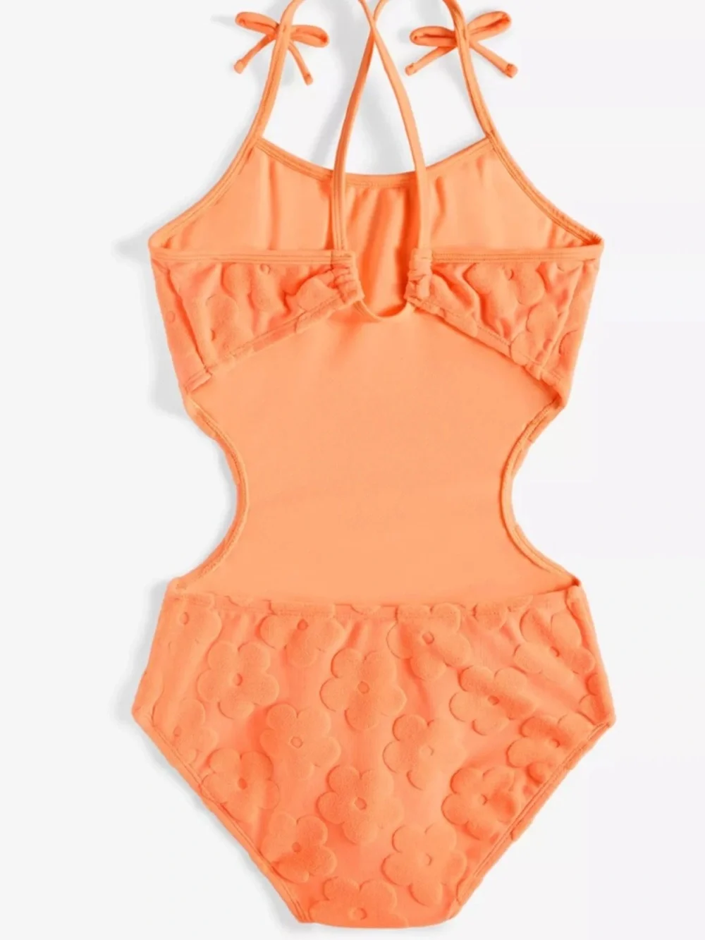 *NWT Macys Breaking Waves Big Girls Terry Texture Cut-Ou Orange 14